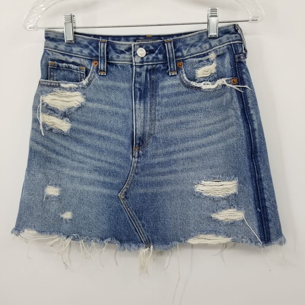 Abercrombie & Fitch Zoe Natural Rise Vintage A Line Jean Skirt‎ 26 / 2